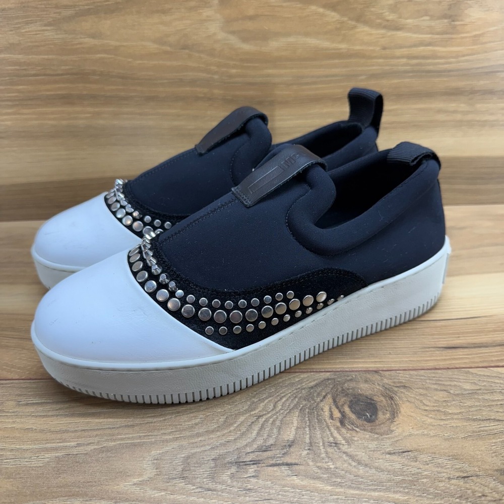 McQ Alexander McQueen Womens 7 EU 37 Slip On Comfort Platform Studded Sneakers